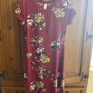 Cute Maroon Floral Dress